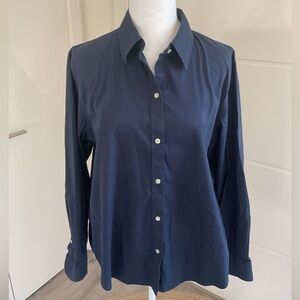 ***Lauren Ralph Lauren*** Classic Non - Iron Navy Button-Up Shirt